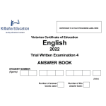 2022 Kilbaha VCE English Trial Exam 4